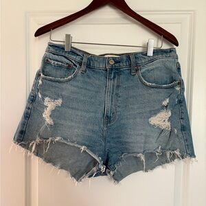 Abercrombie & Fitch Blue Distressed Jean Shorts